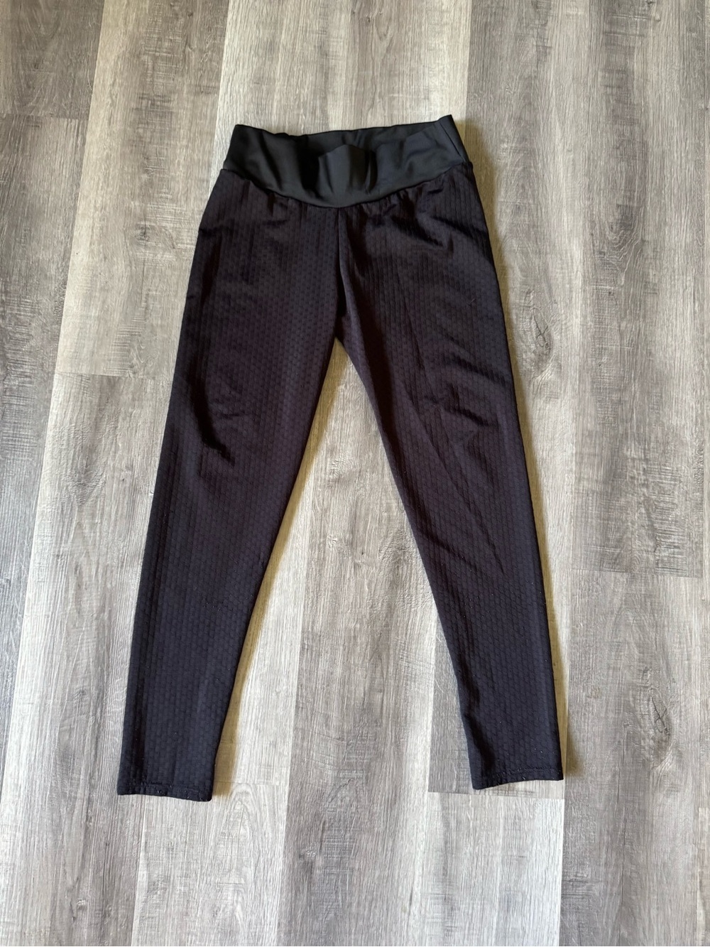 Black Scrunch Butt Leggings Women XL High Waist Textured Booty Lifting